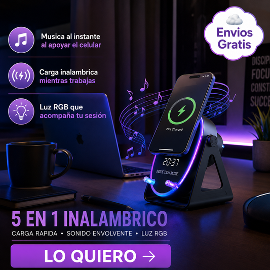 CARGADOR CON ALTAVOZ 5 en 1