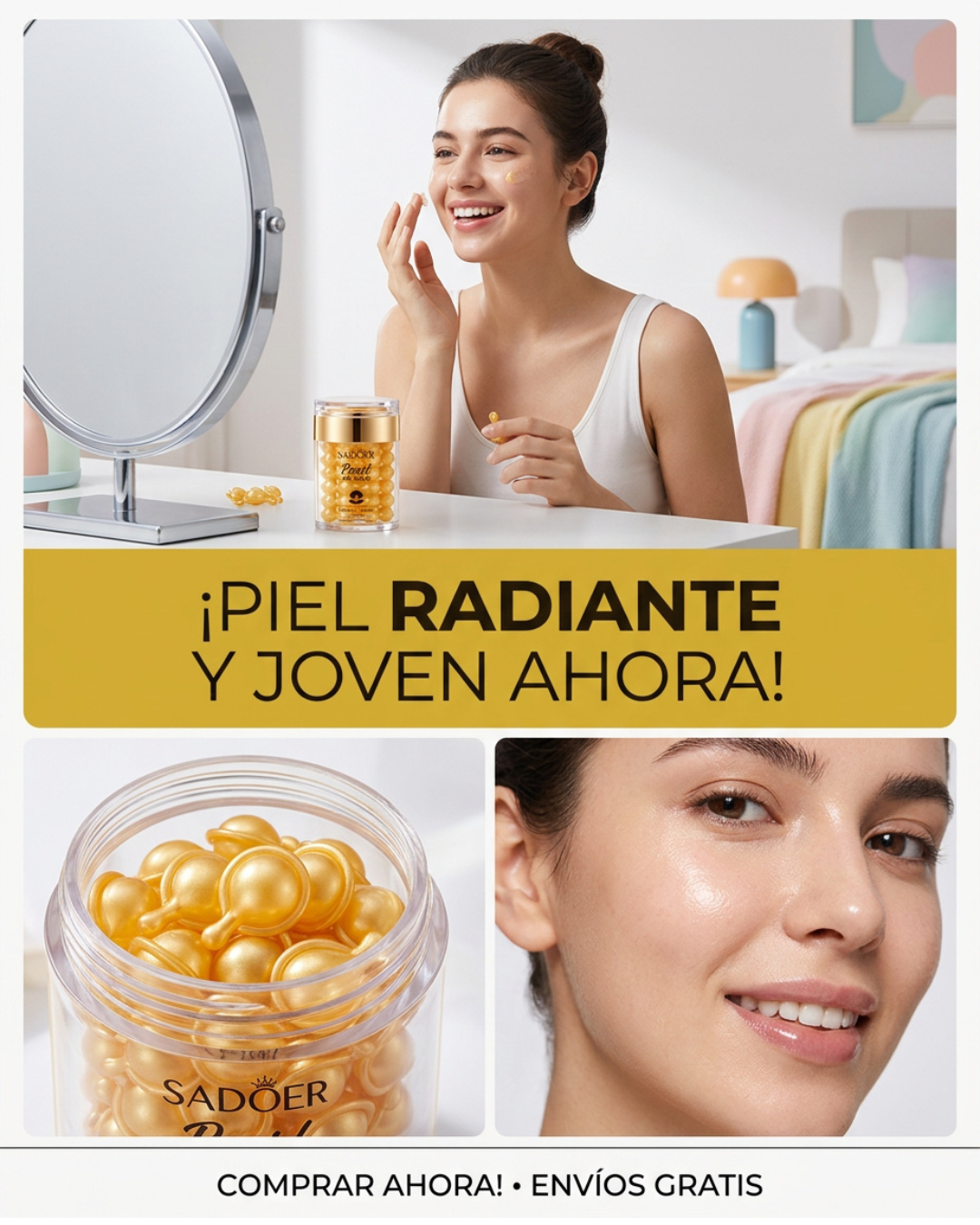 Crema facial 24k gold pearl SADOER
