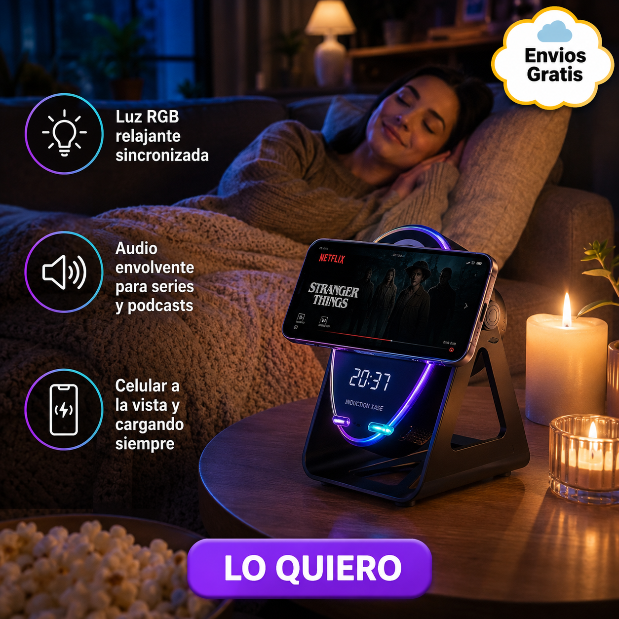 CARGADOR CON ALTAVOZ 5 en 1