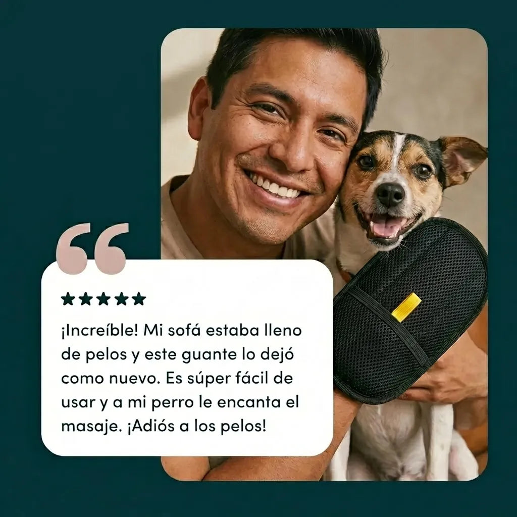Guante quita pelos para mascotas