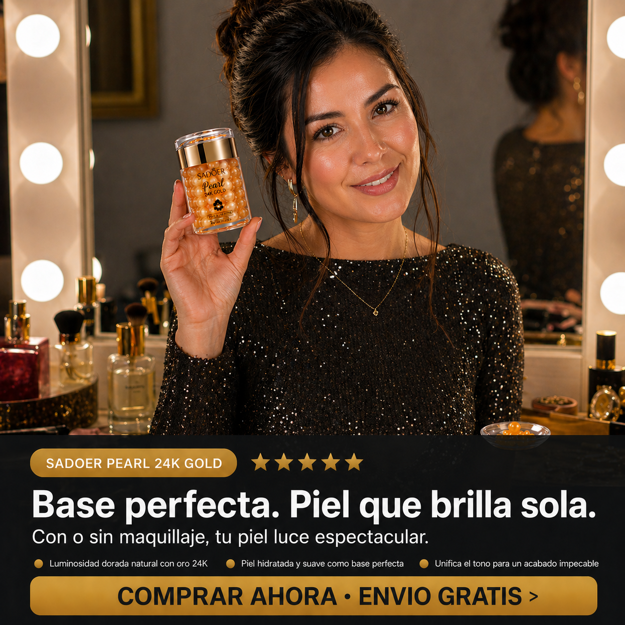 Crema facial 24k gold pearl SADOER