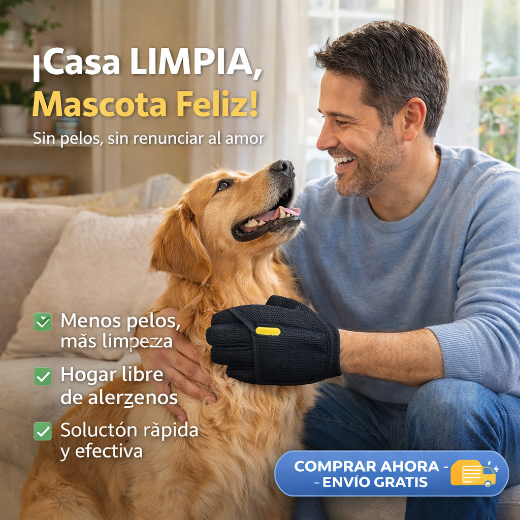 Guante quita pelos para mascotas